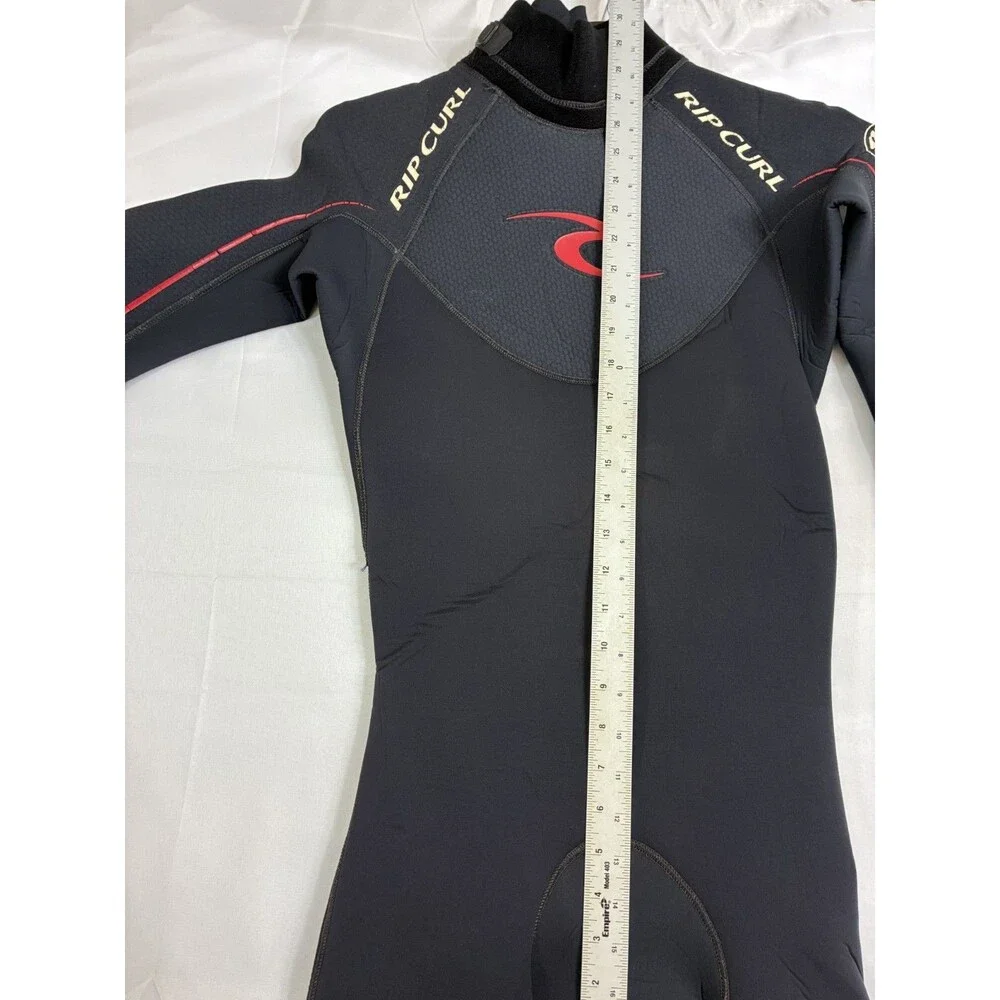 Rip Curl E-Bomb Wetsuit Mens Black Red Full Suit Batwing Back Zip Surf Diving